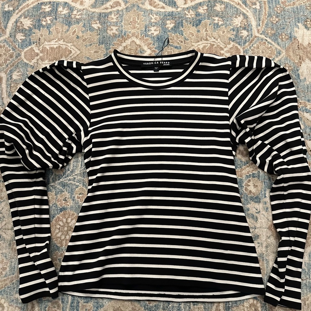 Veronica Beard Striped Long Sleeve Top